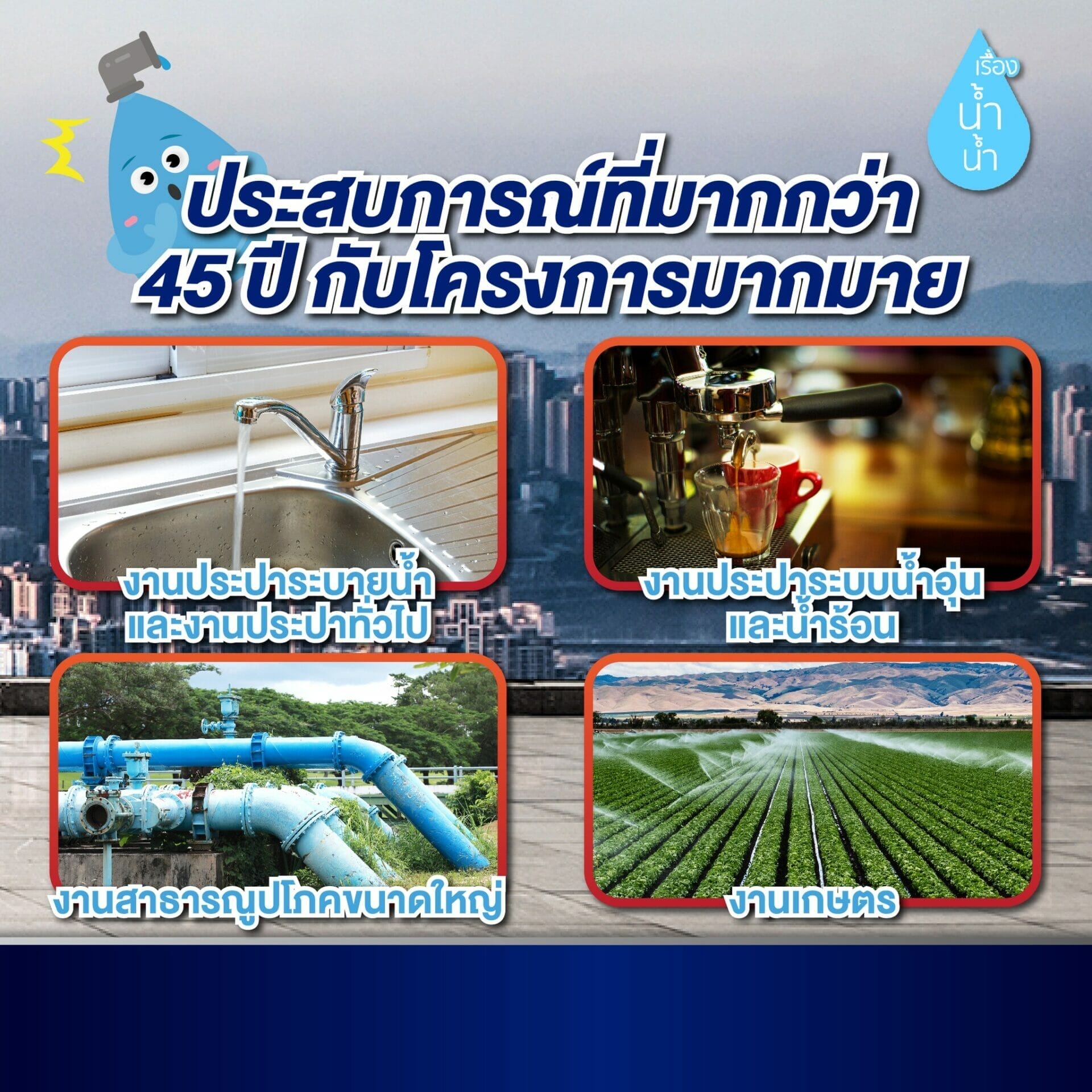 ประสบการณ์งานระบบน้ำและงานประปาของโฮมทูล เซ็นเตอร์