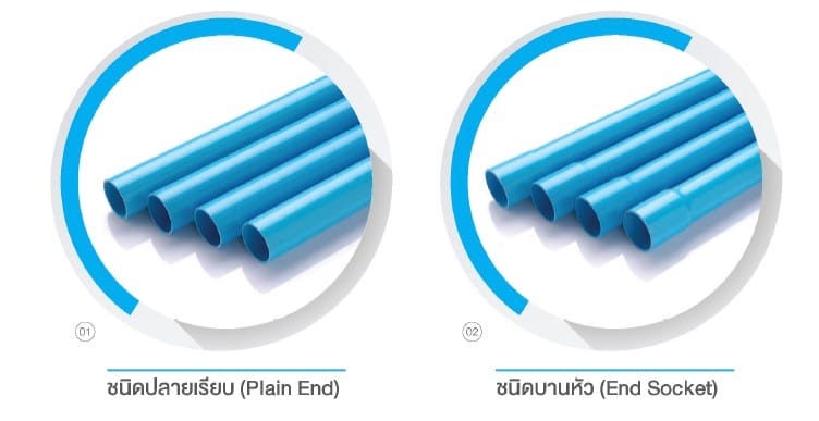 ท่อ pvc ชนิดปลายเรียบและชนิดบานหัว