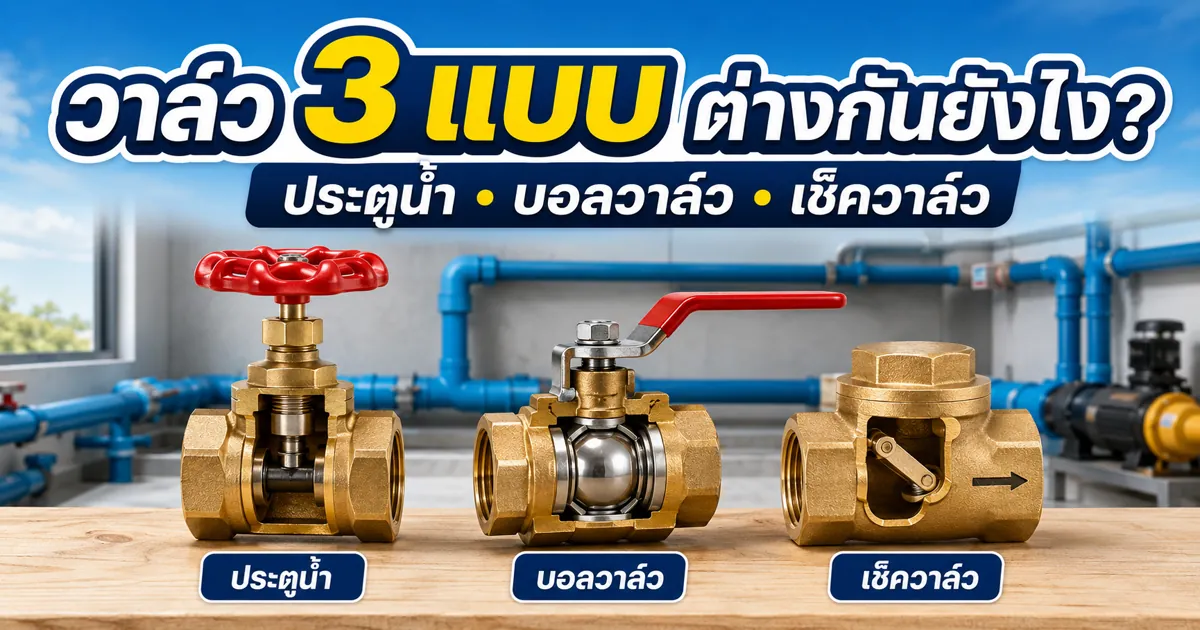 ประตูน้ำ กับ บอลวาล์ว vs เช็ควาล์ว ต่างกันยังไง เลือกใช้ตรงไหน