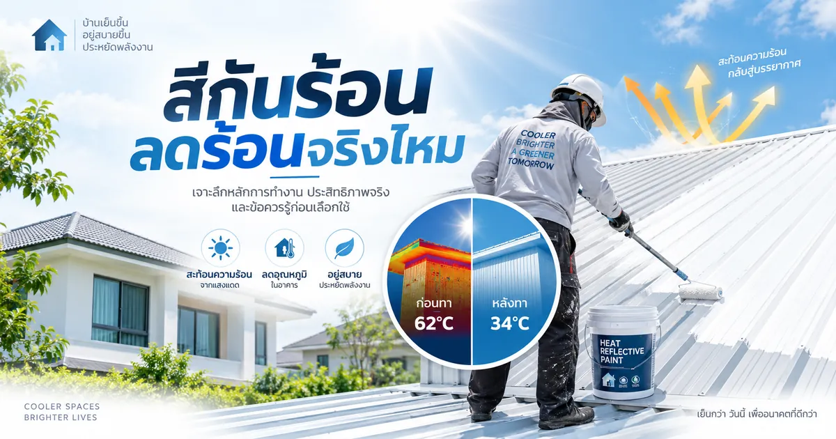 สีกันร้อน (สีสะท้อนความร้อน) ทาหลังคา-ผนัง ช่วยลดความร้อนจริงไหม