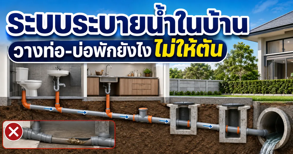ระบบระบายน้ำ บ้าน: วางท่อ-บ่อพักยังไงไม่ให้ตัน