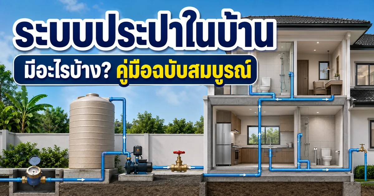 ระบบประปาในบ้าน มีองค์ประกอบอะไรบ้าง คู่มือฉบับสมบูรณ์สำหรับเจ้าของบ้าน
