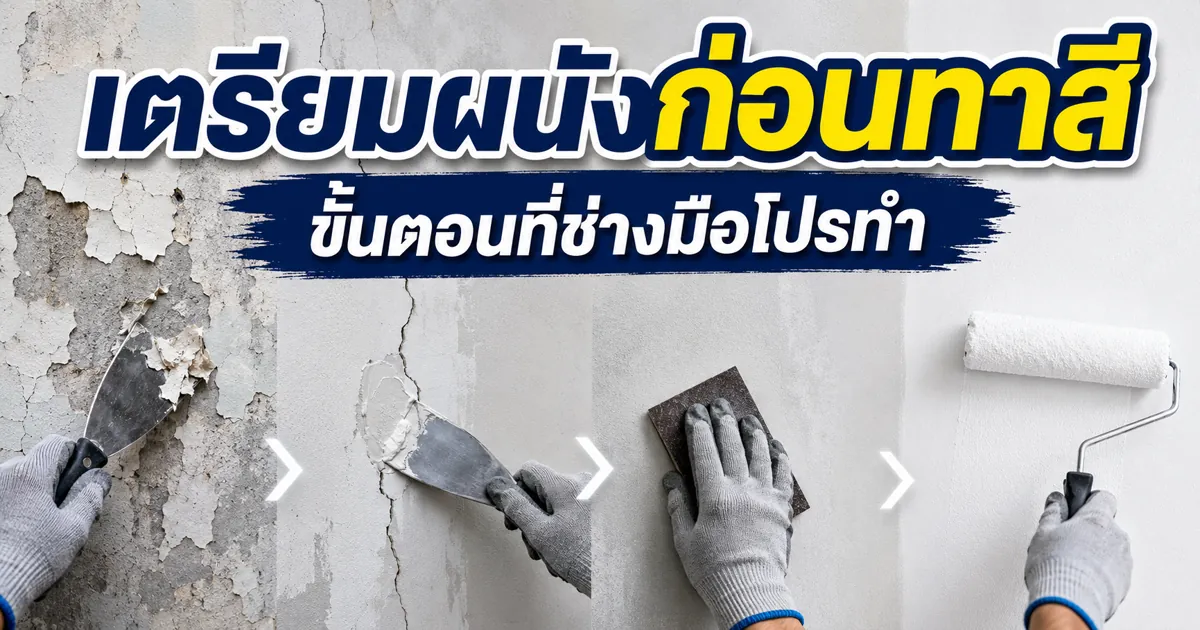เตรียมผนังก่อนทาสี ขั้นตอนที่ช่างมือโปรทำ